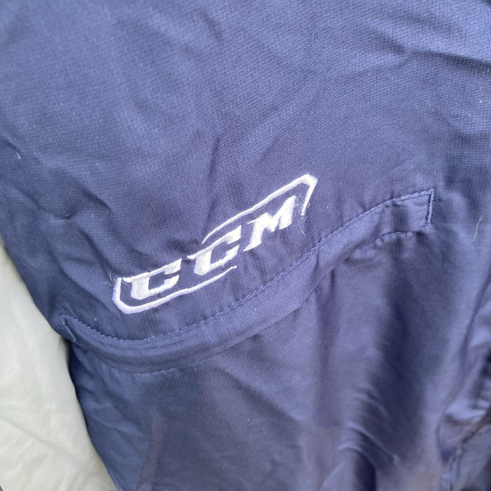 CCM Mens Large Hockey Windbreaker Jacket Penn Enforcers Player Issue Navy Vented - Picture 5 of 10